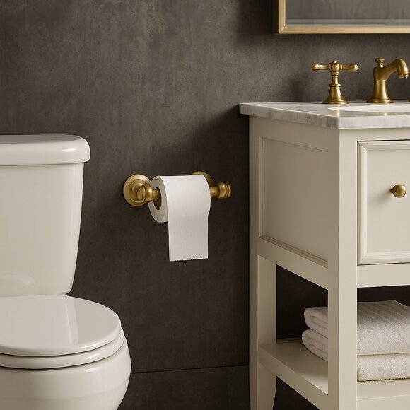 RH Lugarno Tissue Holder – Solid Brass, Burnished Finish - Picture 6 of 8